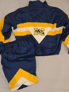 Vintage 1980s, or 1990s lined Michigan Wolverines tracksuit by Turbo Sportswear